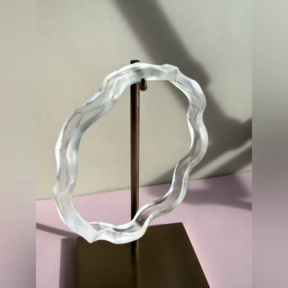 Clear Sculptural Resin Bangle Bracelet